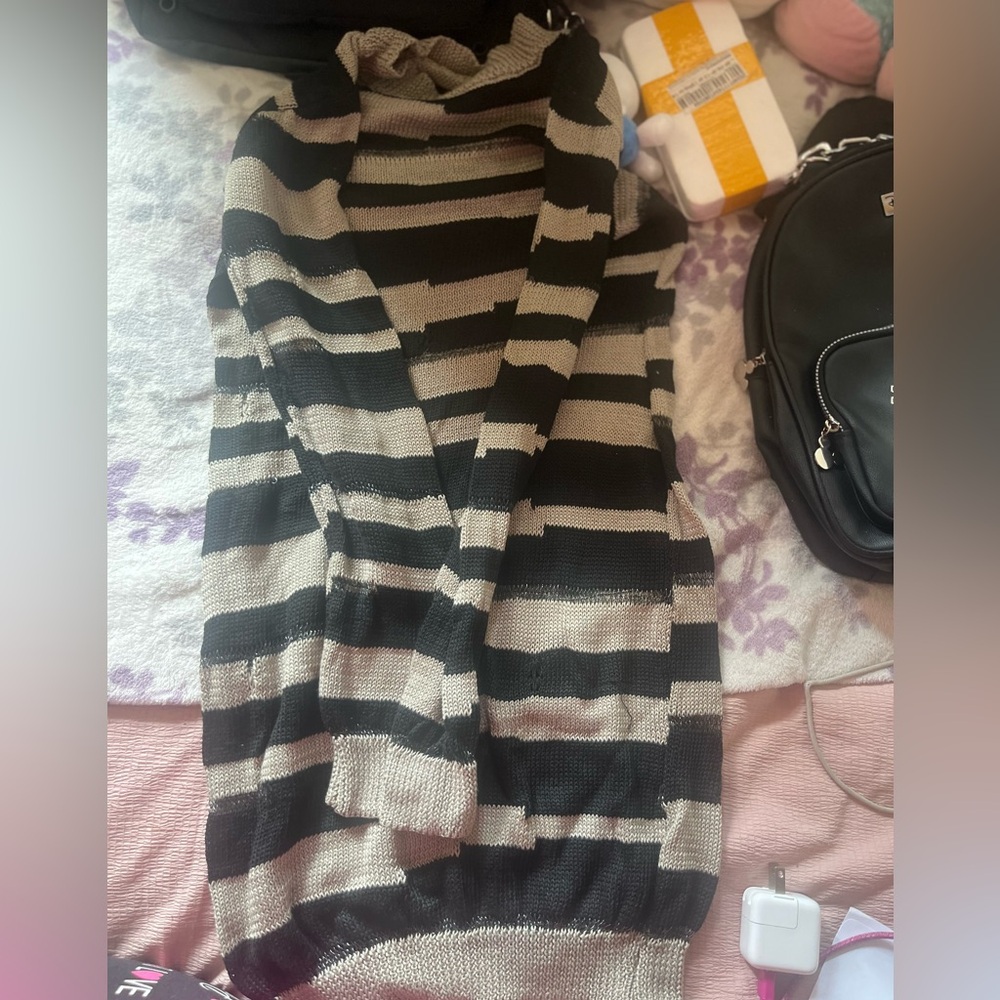 Knit Black and Tan Short Dress